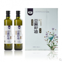 雨鶴冷榨一級亞麻籽油適用于寶寶兒童食用油500ml*2禮盒